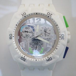 Swatch Swiss 2007 White Silicone Chronograph Watch